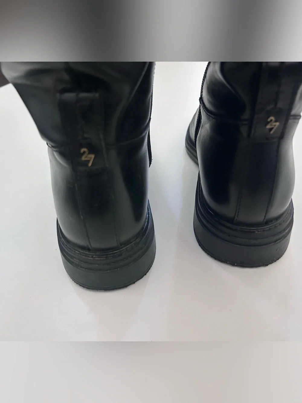 Naturalizer Black Leather Riding Boots with Gold Accent, EUC